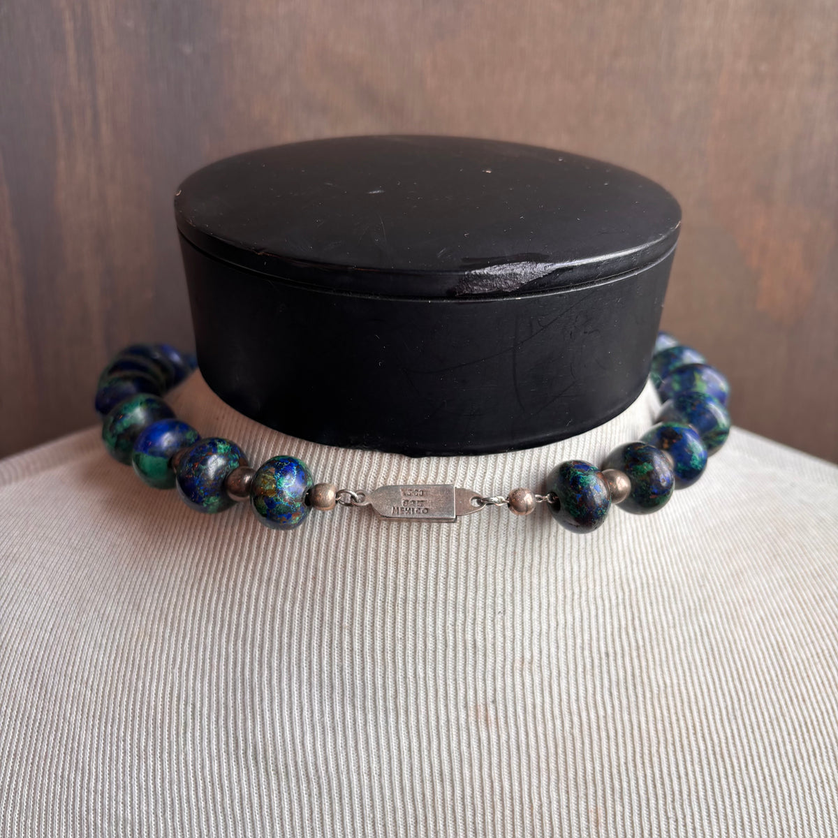Chunky Sterling Silver and Lapis Necklace