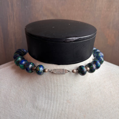 Chunky Sterling Silver and Lapis Necklace