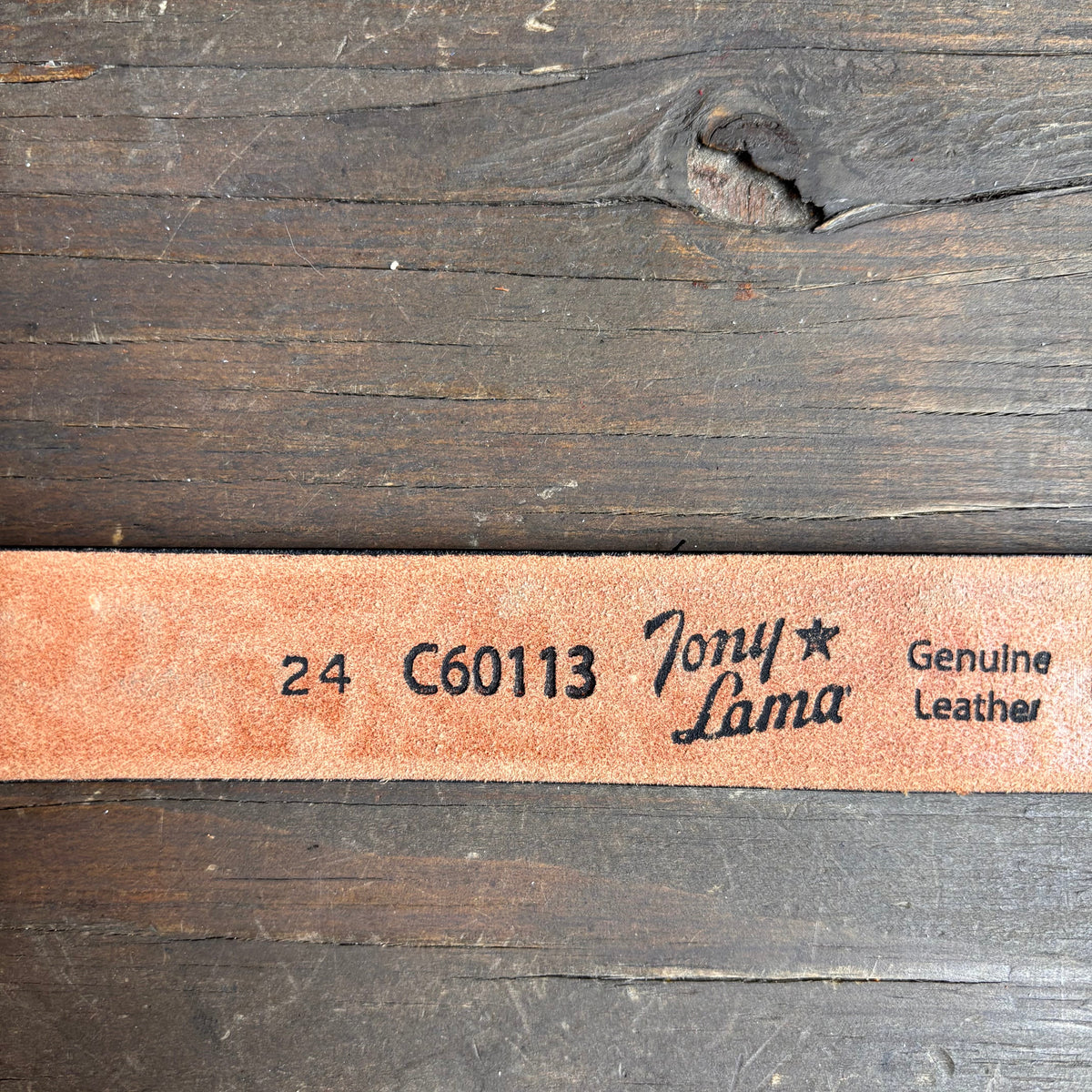 Tony Lama Tooled Black Leather Belt
