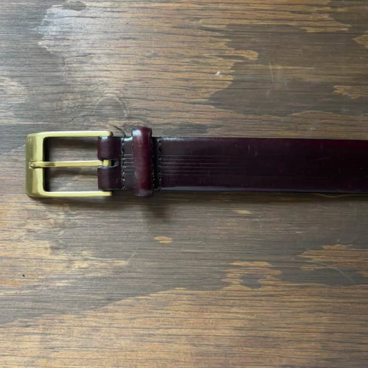 Brown Leather Belt with Tooled Lines
