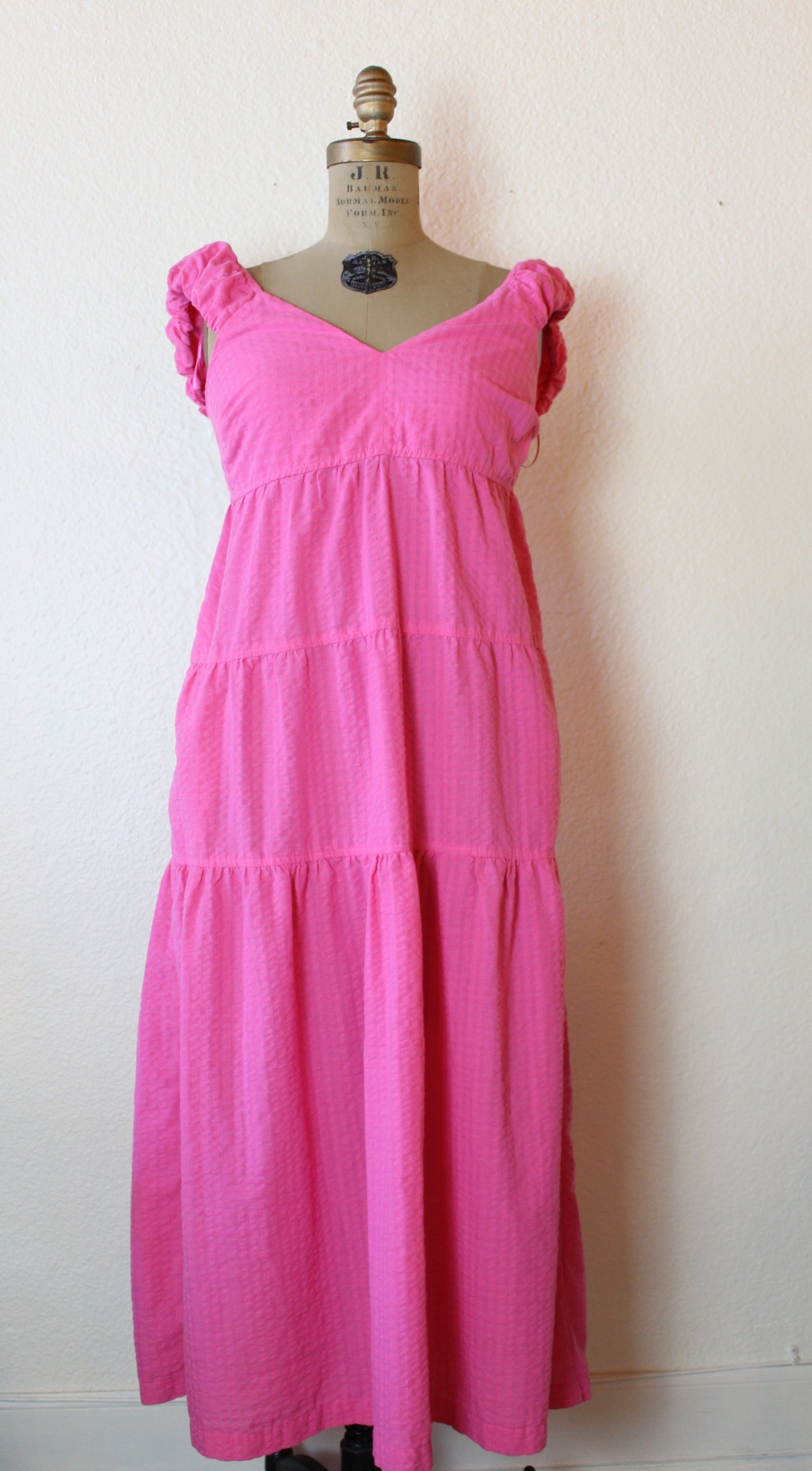 Pink Midi Dress with Back Tie