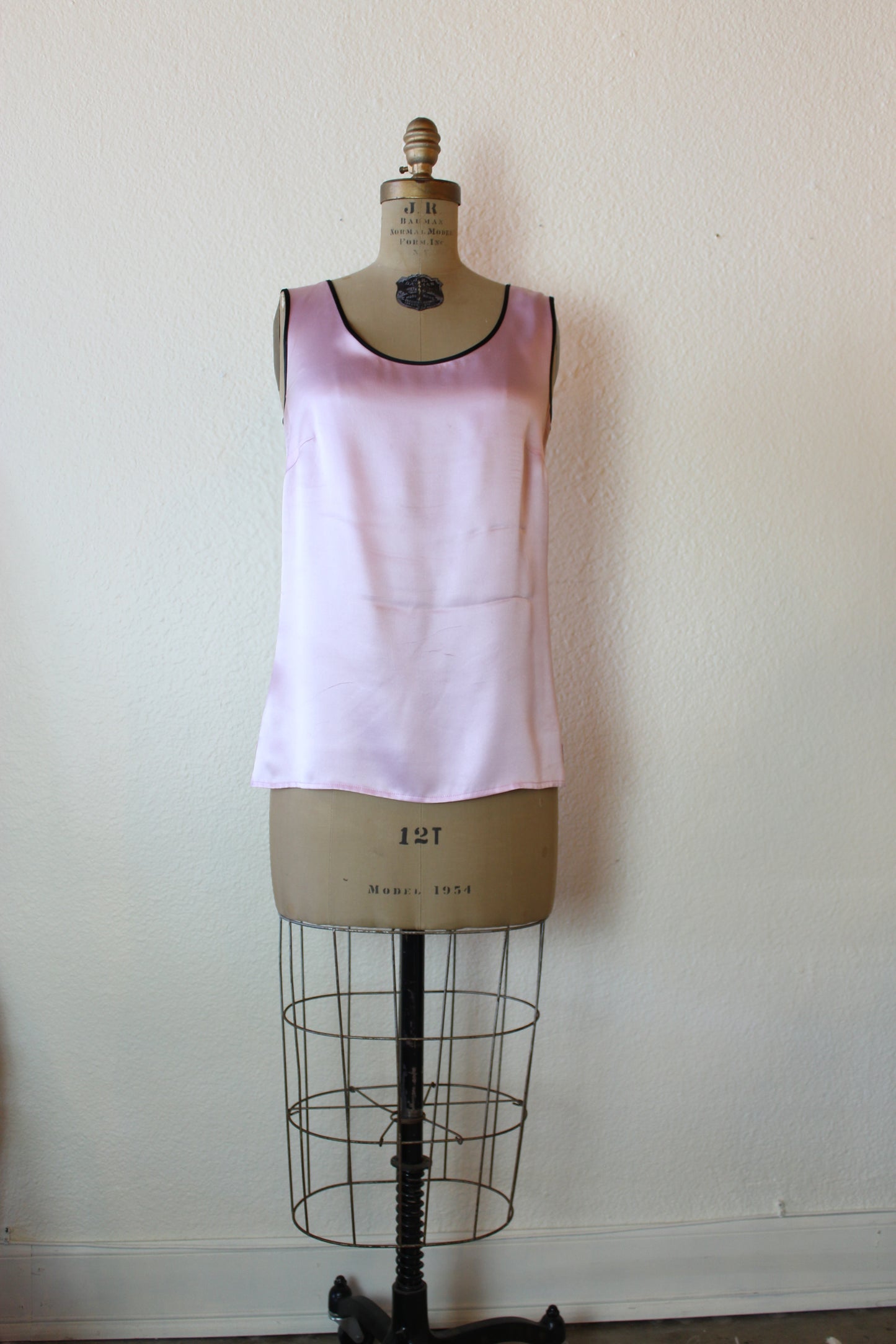 Escada- Pink tank top with black lining-No size listed