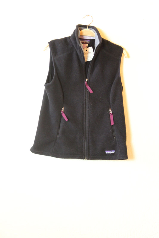 Black Purple Grey Patagonia Fleece Vest