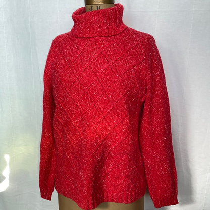 Red Knit Turtleneck Sweater