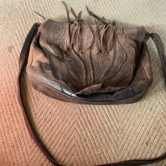 Rat Smiley Collection Brown Leather Fringe Bag