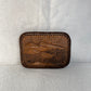 Carved Leather Belt Buckle with Deer