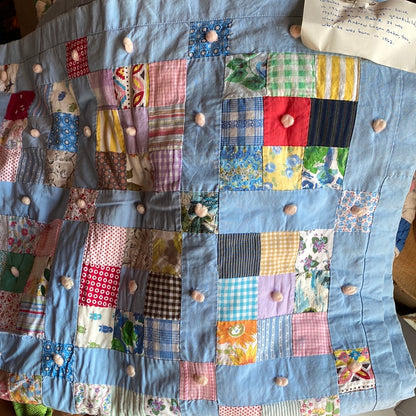 Blue Quilted Baby Blanket