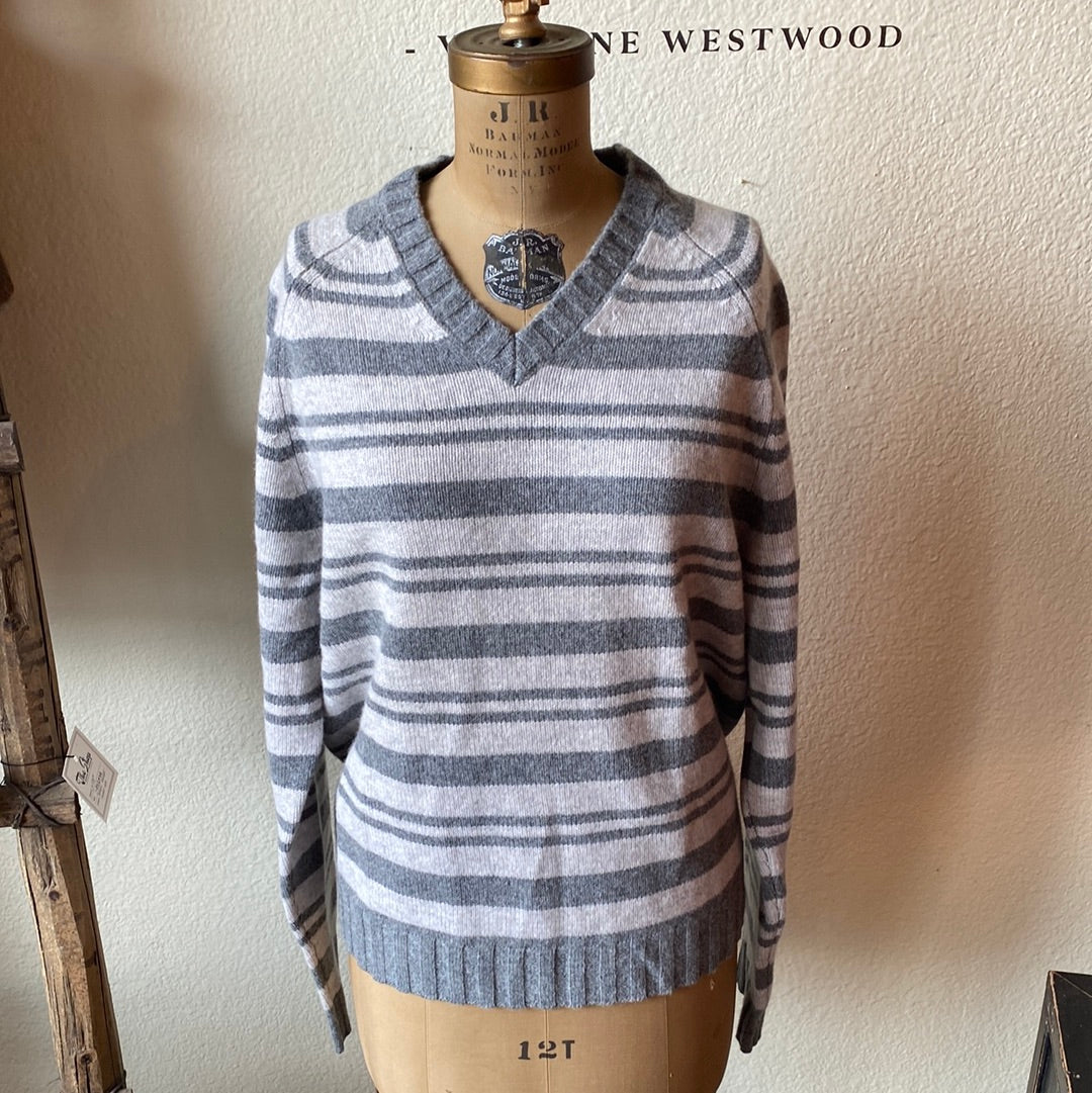 Brooks Brothers Grey Striped Sweater
