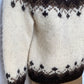 Cream and Brown Wool Sweater