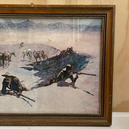 The Fight for the Water Hole- von Remington Painting