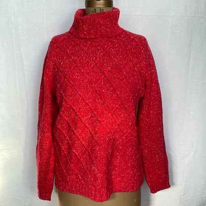 Red Knit Turtleneck Sweater