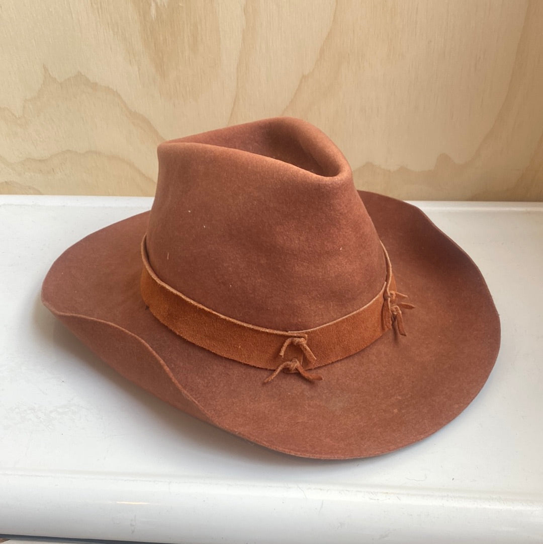 Brown Felt Hat with Suede Band