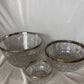 Vintage Italian Crystal Bowl with Metal Silver Plated Rim