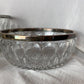Vintage Italian Crystal Bowl with Metal Silver Plated Rim