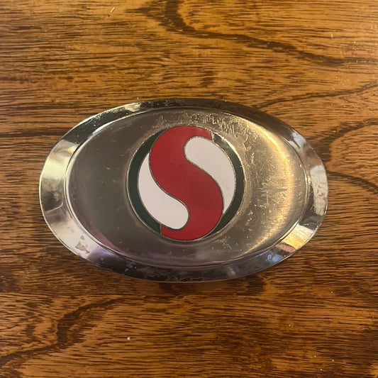 Red "S" Logo Silver Belt Buckle
