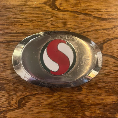 Red "S" Logo Silver Belt Buckle