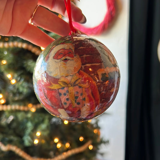 Paper mache Christmas ornaments