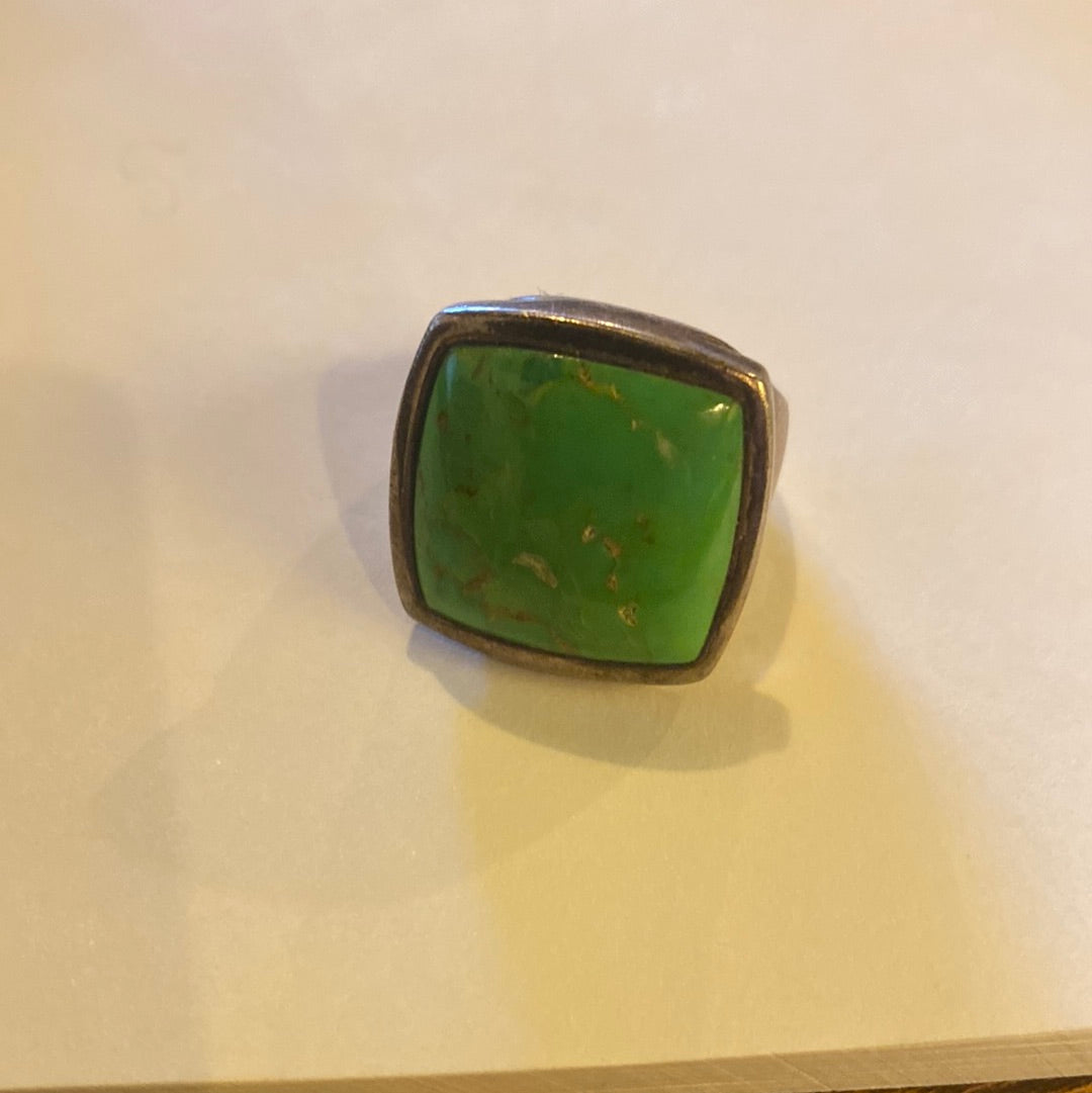 Sterling and Green Stone Ring