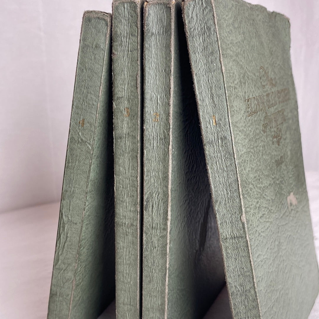 The Elinor Glyn System of Writing Books 1-4 Set of 4 Green Leather