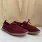 Burgundy Suede Moccasin Slippers