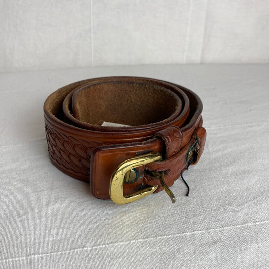 Woven Dark Leather Belt