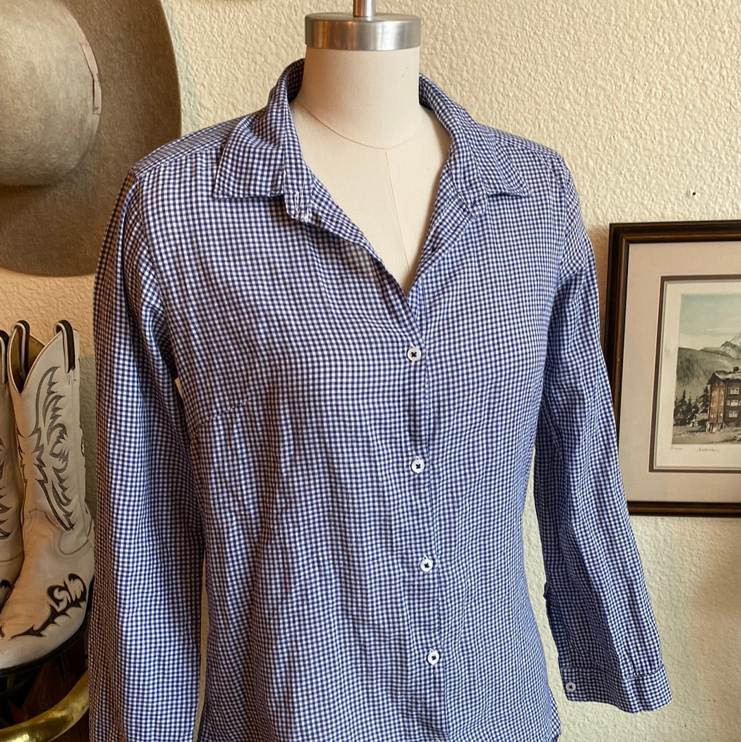 Blue Gingham Button Up Shirt