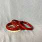 Red and White Bangle Set