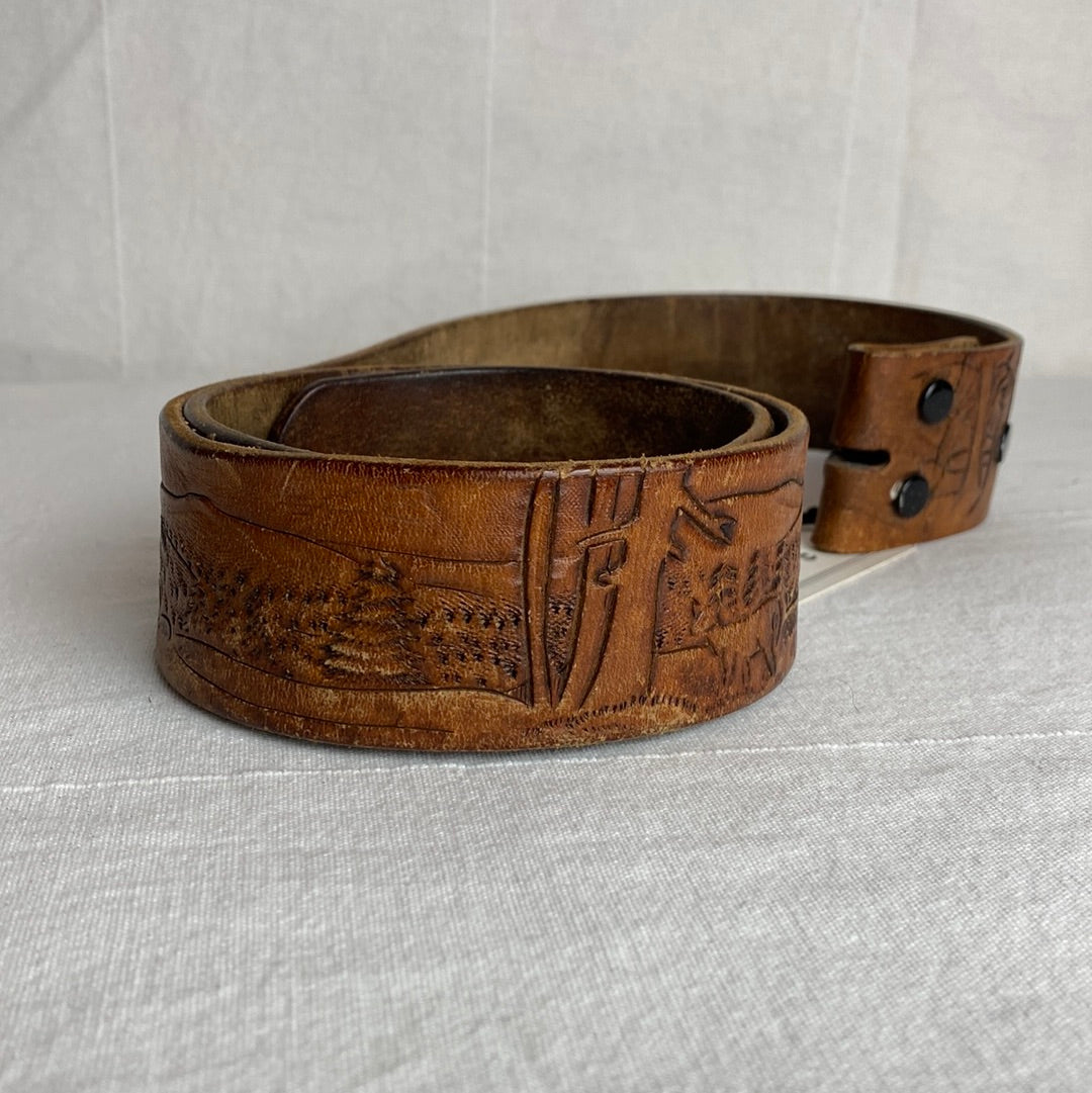 Nature Carved Leather Belt