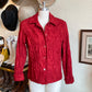 Red Paisley Print Button Up