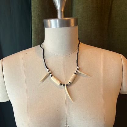 Bone and Wood Beaded Necklace