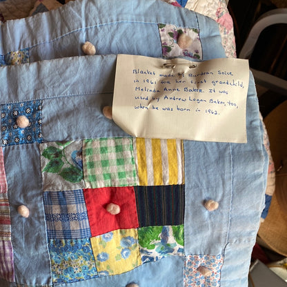 Blue Quilted Baby Blanket