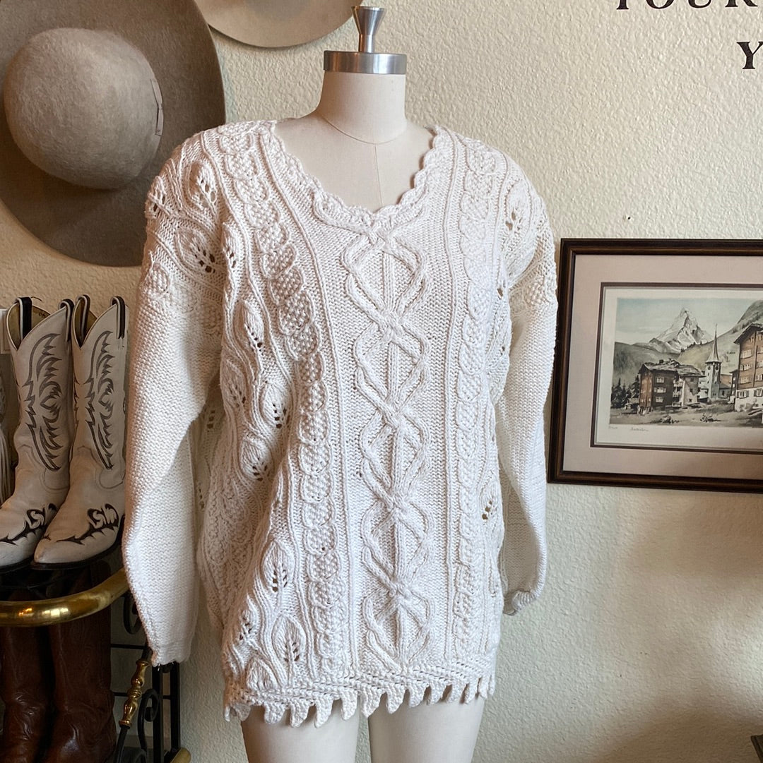 Express chunky knit cream sweater