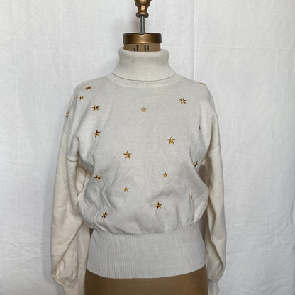 Meister White Turtleneck with Stars