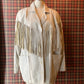 White Leather Jacket with Fringe