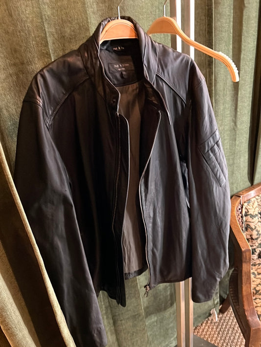 Rag & Bone leather bomber jacket size 42