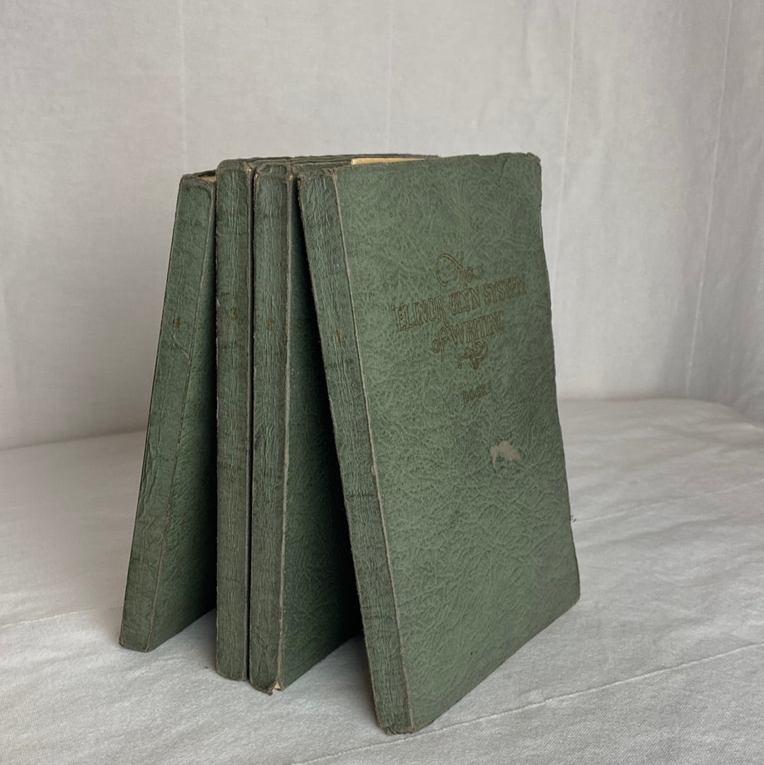 The Elinor Glyn System of Writing Books 1-4 Set of 4 Green Leather