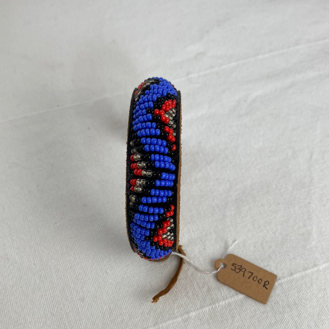 Blue And Red Beaded Bracelet
