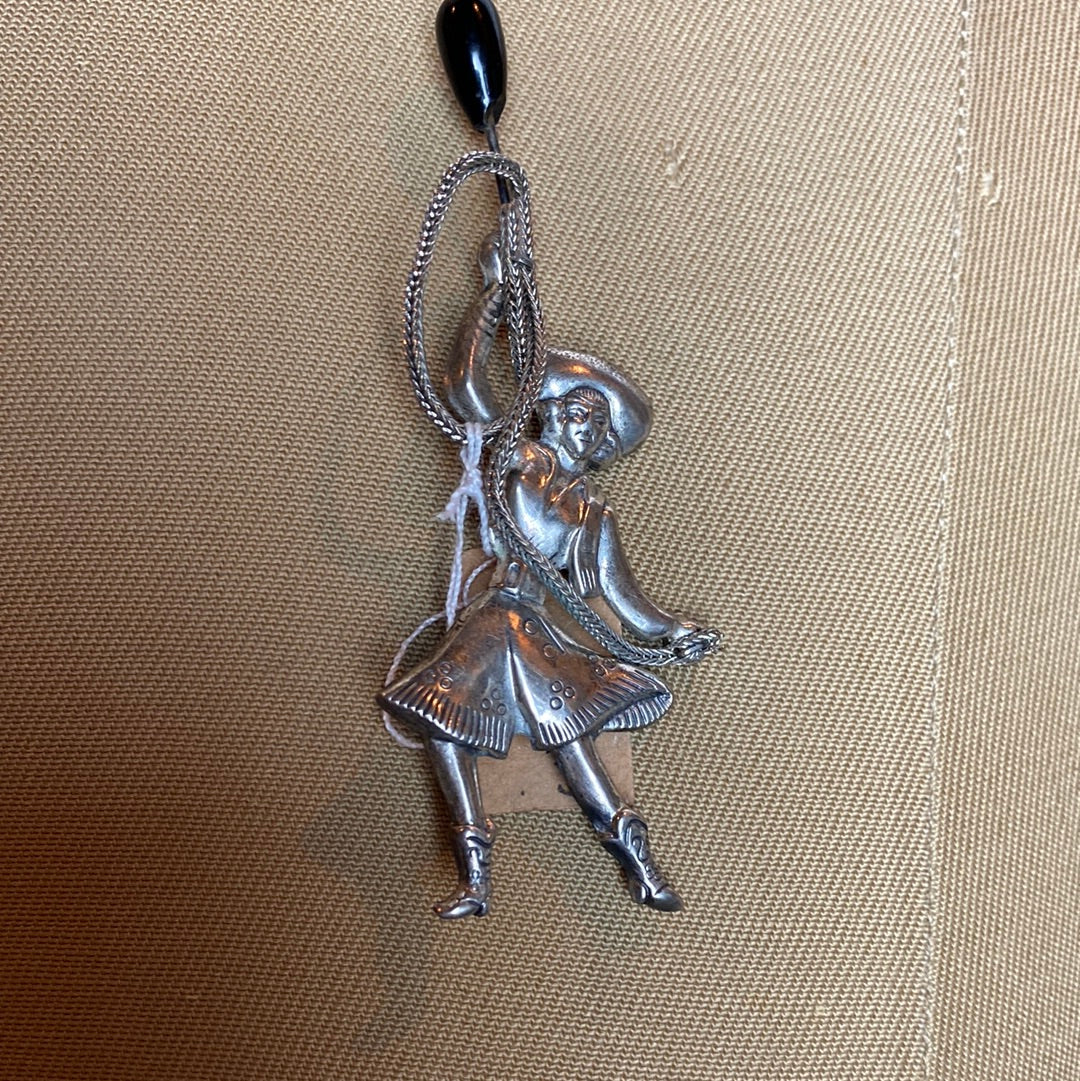 Sterling Silver Cowgirl Pin