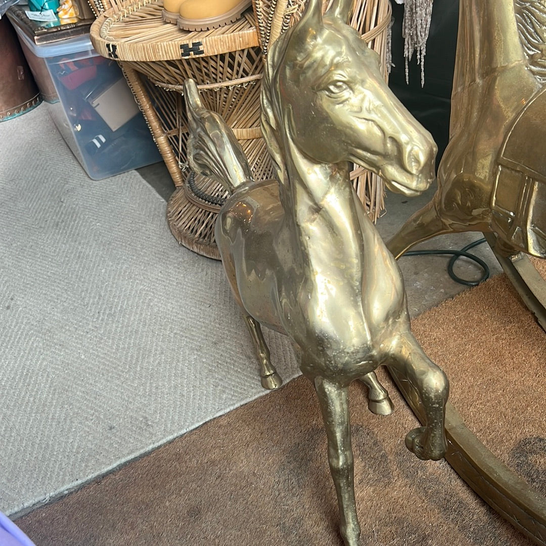 Large Brass Gold Horse Statue