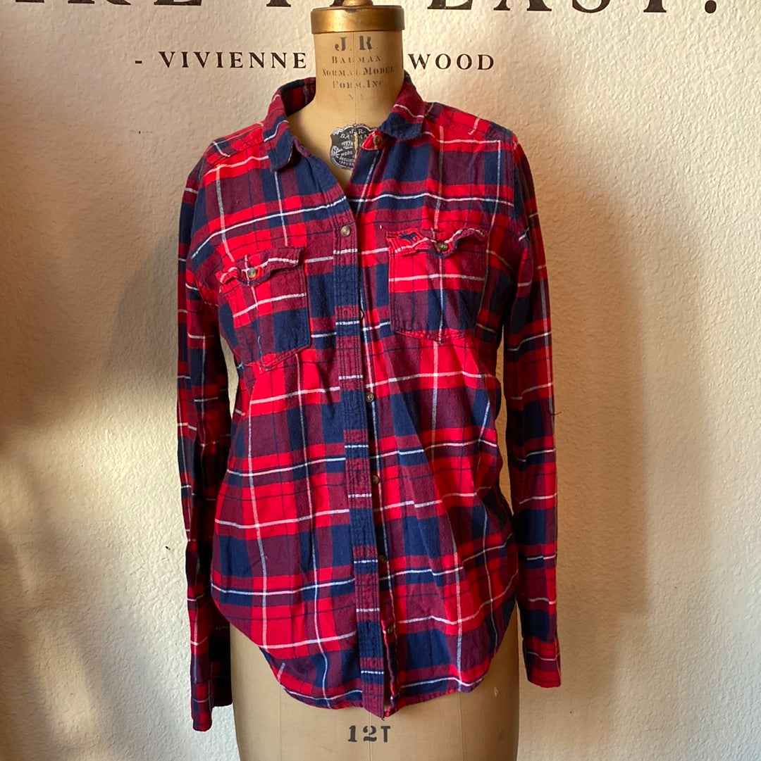Red Abercrombie Flannel Shirt